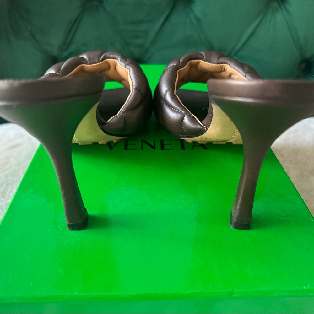 Bottega Veneta lido Quilted Leather Mules Dark brown size 37 IN BOX and DUST BAG - Picture 4 of 11